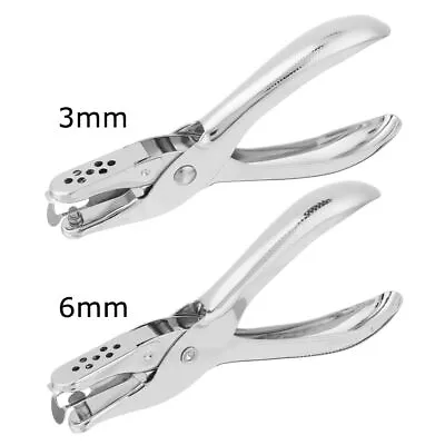 3/6mm Single One Hole Hand Held Metal Paper Punch Cut Plier Ticket Craft Puncher • £5.95