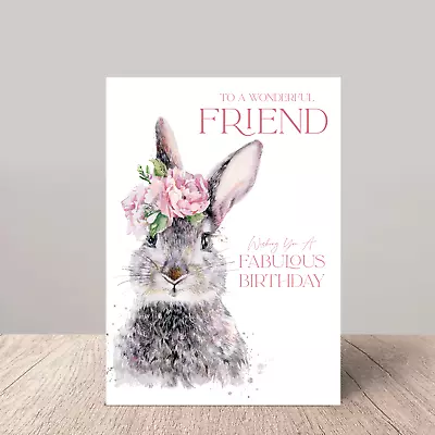 A Charming Hand-Painted Hare Birthday Card For A Special Friend • £2.99