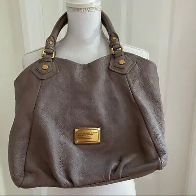 Marc By Marc Jacobs Classic Q Francesca Shopper Bag Purse Grey/Taupe • $139.99