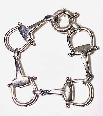 Thistle & Bee 925 Sterling Silver Equestrian Large Horse Bit Bracelet MSRP $880 • £389.24