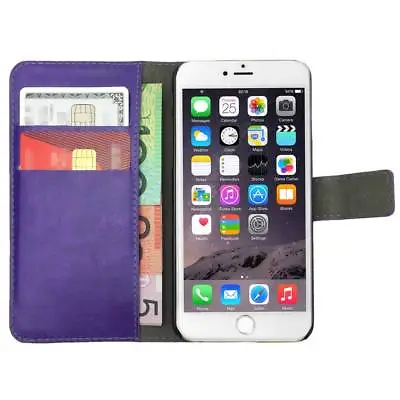 $6.45 • Buy Premium Flip Wallet Case PU Leather Card Slot Cover For IPhone X 8 7 6 5 4 Plus