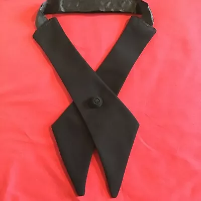 Bow Tie Cross Over Style In Black Fabric Gothic/funerals/fancy Dress • £3.45