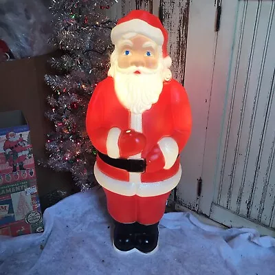 Vintage Blow Mold Santa Lighted Union Products New Old Stock Christmas • $79