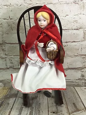 Vtg Porcelain Doll 10  Little Red Riding Hood  • $29.95