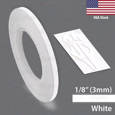 1/8  Roll Vinyl Pinstriping Pin Stripe Solid Line Tape Decal Sticker 3mm WHITE • $8.95