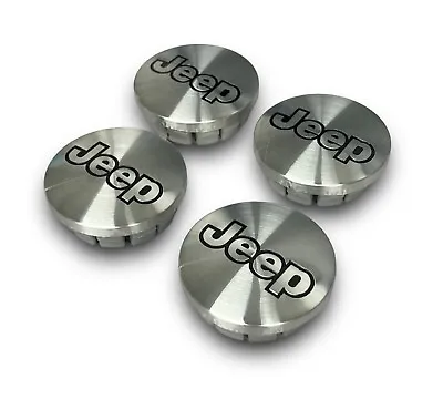 4 Alloy Wheel Center Cap Rim For Jeep Grand Cherokee Brushed Aluminum 5CF97L3X • $29.99