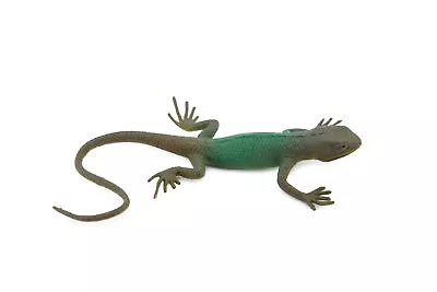 Green And Brown Lizard Rubber Toy Realistic Figure Model  4.5  F6104 B381 • $4.89