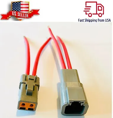 10 AWG Assembled Deutsch DTP  2 Pin Waterproof Connector 6  Wire  • $16