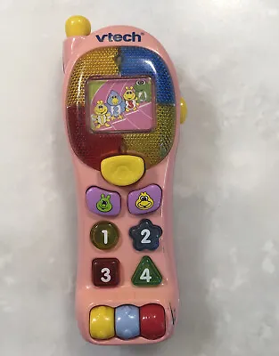 TALKING VTech BRIGHT LIGHTS TOUCH PHONE Pink Learning Toy BILINGUAL Spanish • $32.99