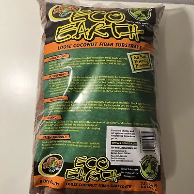 Zoo Med Eco Earth Loose Coconut Fiber Substrate For Reptiles 8 Quarts • $20.78