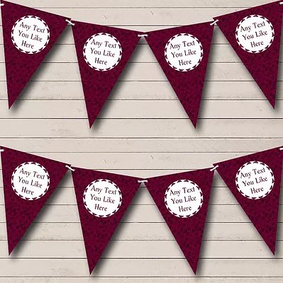 Vintage Dusky Dark Pink Rose Shabby Chic Garden Tea Party Bunting Banner • £4.79