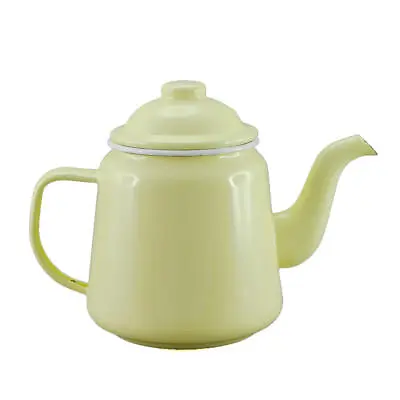 Country Vintage Style Falcon Enamel Yellow With White Trim Teapot 950ml • £34.44