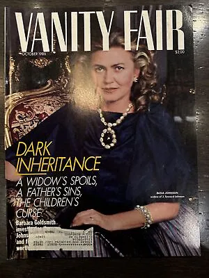 Vanity Fair Magazine US Edition October 1986 Dark Inheritance - Basia Johnson • £5