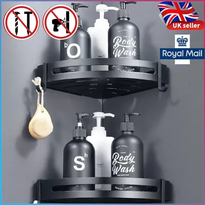 £11.59 • Buy 2Pcs Corner Shower Caddy Bathroom Storage Shelf Rack Basket Organiser Tidy Tray