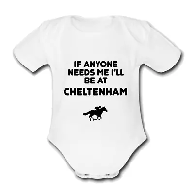 BE AT CHELTENHAM Babygrow Baby Vest Grow Bodysuit HORSE RACING • £9.99