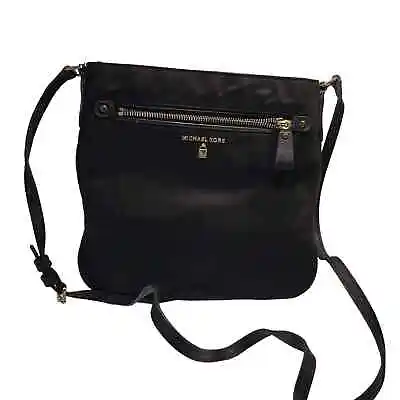 Michael Kors Womens Kelsey Crossbody Bag Black Messenger Outer Pocket Zipper S • $45