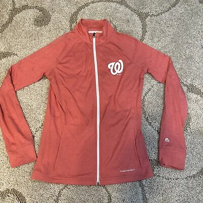 Washington Nationals Jacket Women’s L Majestic Thermabase Full Zip Lightweight • $24.90