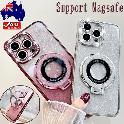 Diamond Glitter Magsafe Stand Case For IPhone 15 14 13 12 11 Pro Max Plus Cover • $13.99