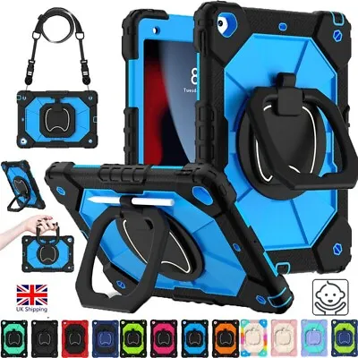 For IPad 9th 8th 7th Gen 10.2  Kids Shockproof Hard Armor Stand Case Cover Strap • £6.35