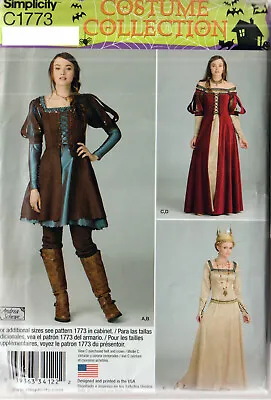 OOP Simplicity 1773 Costume Medieval Cosplay Gown Dress Pattern Misses Size 6-14 • $9.99