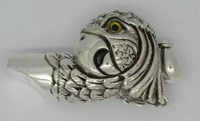 New Antique Style Silver Miniature Working Parrot Whistle- 19.7 Grams • £49.99