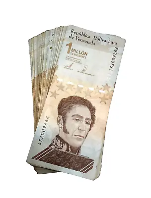 100 Pcs X Venezuela 1 Million (1000000) Bolivares- CIRCULATED Banknote Bundle • $43.99