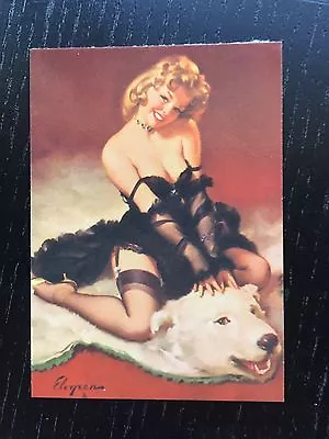 Elvgren PINUP Girl Card -  Bearback Rider - Brown & Bigelow • $5.95