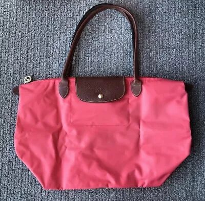 Longchamp Le Pliage Shoulder Nylon Blue Green Pink Tote Shopper Handbag Large • $95