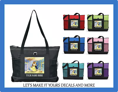 Beauty & The Beast Monogram W/ Name Tote Purse Sports Gym School Diaper Bag D3 • $24.10