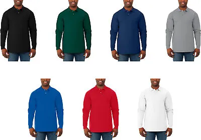 $24.89 • Buy Jerzees Men's SpotShield Stain Resistant Long Sleeve Polo Shirt