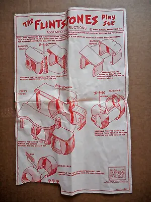 Vintage Marx Flintstones Playset Original Instruction Sheet P-1361 • $11.99