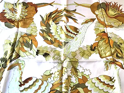 Vintage French Hermes  Tahiti  Silk Scarf • $125