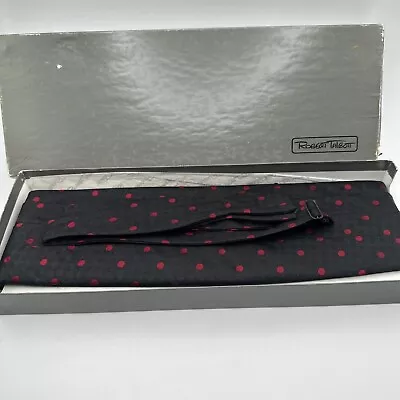 VTG Robert Talbot Silk Tie And Cummerbund Set Black W/ Red Dots • $45