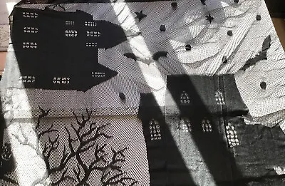 $12 • Buy Halloween Haunted House Lace Fabric Black Tablecloth Rectangle 60x102