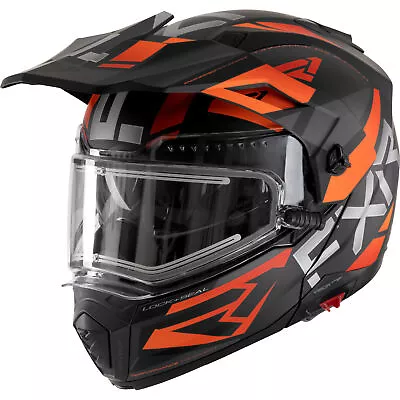 FXR Maverick X Snowmobile Helmet Heated Shield Quick Release Buckle Black/Orange • $429.99