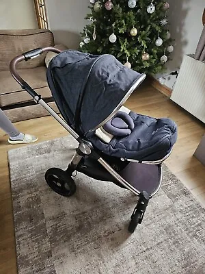 Mamas And Papas Ocarro Pram Travel System Navy (Carrycot Seat & Car Seat) • £650