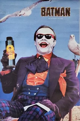 VINTAGE MOVIE POSTER ~ Batman The Joker Jack Nicholson #1520 23x34.5  1989 OSP ~ • $39.88