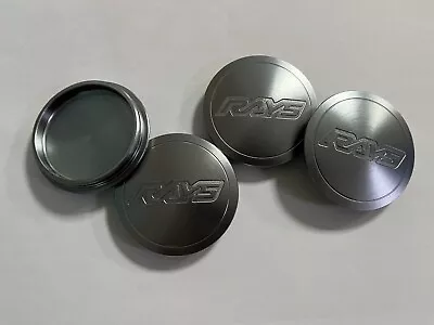 4x 65 Mm Grey Aluminum Alloy Wheel Center Hub Rim Caps For RAYS VOLK TE37 ZE40 • $33.99