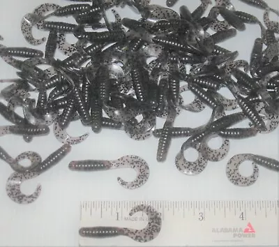 2   CRAPPIE & PANFISH CURL TAIL GRUBS 25 BODIES In SMOKE PEPPER • $5.99