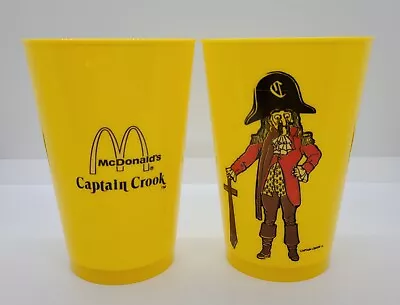 Vintage McDonald's Captain Crook Plastic Yellow Promo Cup Lot Of 2 • $8.95