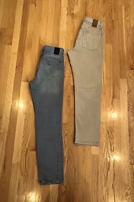 Lot Of 2 GOODFELLOW & CO.- Men's Slim & Athletic Fit Jeans Gray/Tan Denim 30x32 • $14.99