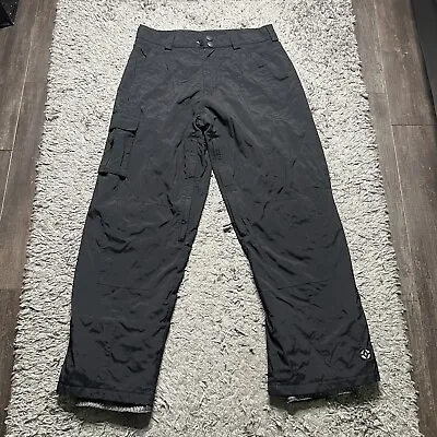 VINTAGE Vision Street Wear Pants Mens Small Black Snowboard Cargo Pockets Logo • $24.99