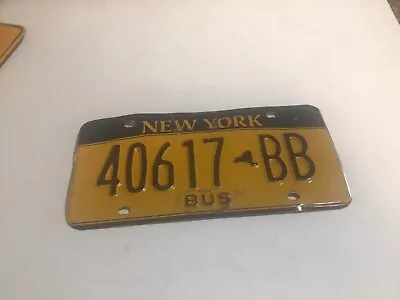 Vintage New York State Yellow & Black “ BUS “ License Plate -  ( 40617-BB ) • $8.99