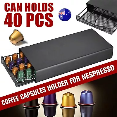 Coffee Capsules Coffee Pod Holder Drawer Storage Organizer Stand For Nespresso • $33.49