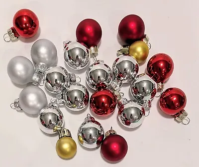 Lot/20 Mini Christmas Balls Red Silver Gold Frosted & Shiny. Approx .5  - .75  • $7