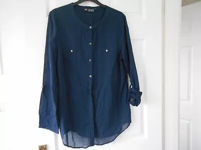 Navy Long Sleeve Shirt   * Size 12  * Autograph Week-End * M & Spencer's  * VGC • £3.99