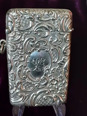 Antique Solid Silver Repousse Card Case. • $6.30