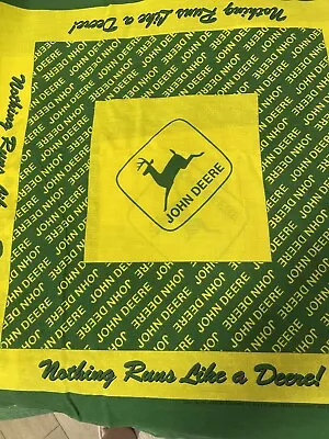 NEW John Deere Tractor Cotton Fabric BIG Squares QUILT Or PILLOW Panels 45  X 22 • $5.50