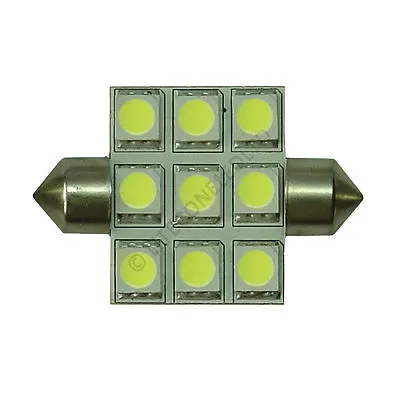 Festoon 37mm 9SMD 12v 24v (10-30v) DC 1.8W Cool White LED Bulb Caravan Boat 0920 • £4.50