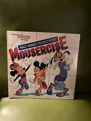 MOUSERCISE Walt DISNEY VINYL LP Original 1982  Record W BOOKLET Mickey Mouse VG+ • $9.95